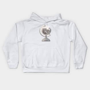 Moon Globe (White) Kids Hoodie